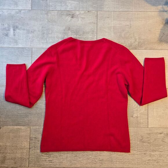 Charter Club Red Cashmere Sweater Medium - Picture 3 of 6